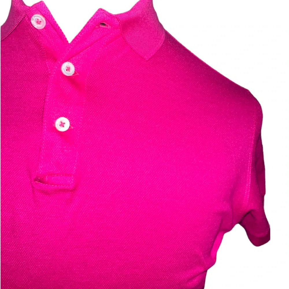 Ralph Lauren Purple Label Italy Women Magenta 3 button 100% Cotton Polo Shirt S - Picture 2 of 10